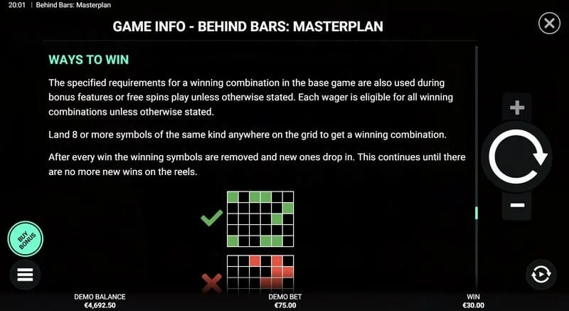 Behind Bars Masterplan - 勝利ラインと組み合わせの概要